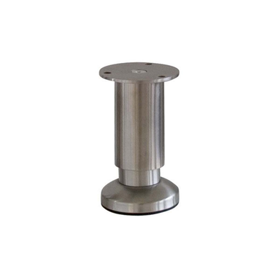 Furniture foot cylindrical adjustable 120-135χφ58mm inox, Ατσαλι, medium