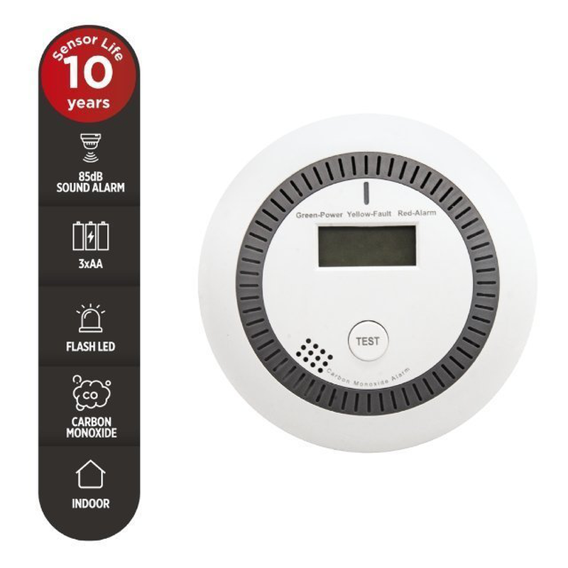 Gbc isnatch carbon monoxide detector with display, , medium-null
