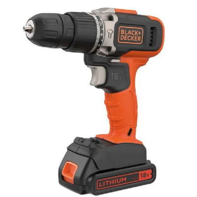 Black + decker impact battery drill screwdriver 18v / 1.5ah, , medium
