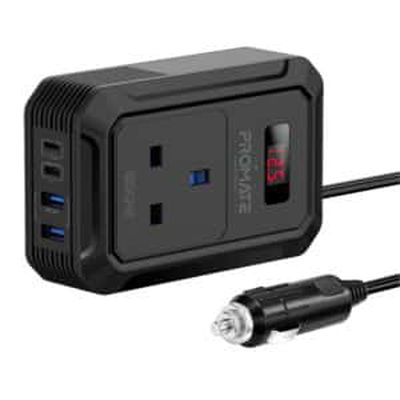 Inverto-200w multi-port dc to ac power inverter with 200w ac socket, promate, , medium