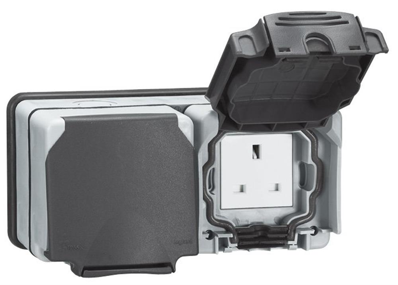 Legrand 684628 socket outlet plexo 66 2 gang unswitched 13 a grey, , medium-null