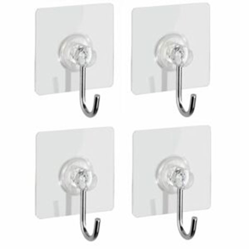 Wenko static loc nickel hook square transparent 4pcs, , medium image number null