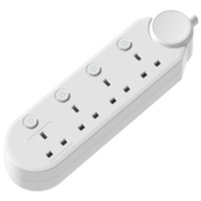 Shome 13a bs extension cord 4-way sockets with individual switches 2-meters 1.25mm cable, , medium