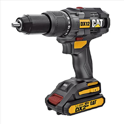Cat dx12 18v 65n.m hammer drill + 2pc 2.0ah li-ion battery pack + 1pc 4a charger + 1pc belt clip, , medium