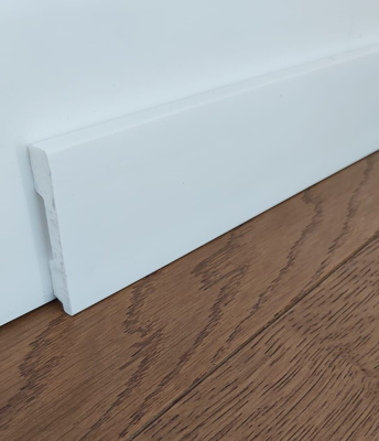 Polimer skirting 60mm square top white
