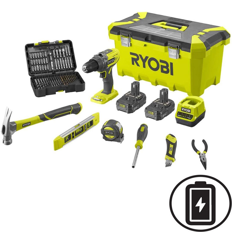 Product image: Ryobi r18pd3-220tah impact drill 18v 2 batteries 2ah toolbox-null