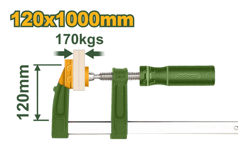 F clamp with plastic handle 120x100mm jadever, , medium-null