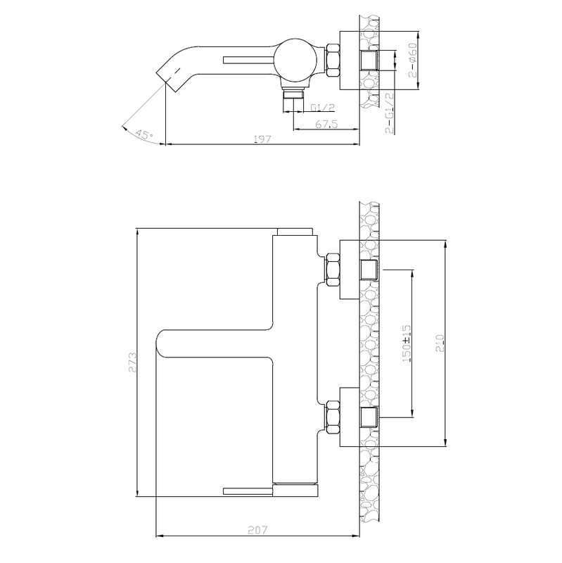 Brushed gold single lever bath mixer, , medium image number null
