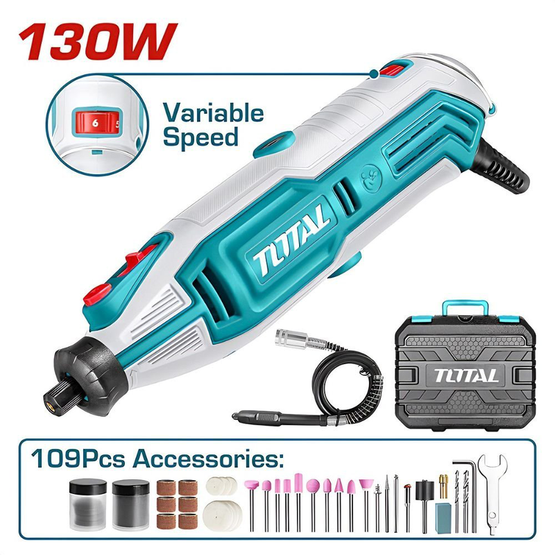 Product image: Total περιστροφικό πολυεργαλείο 130w με ρύθμιση ταχύτητας , , medium-null