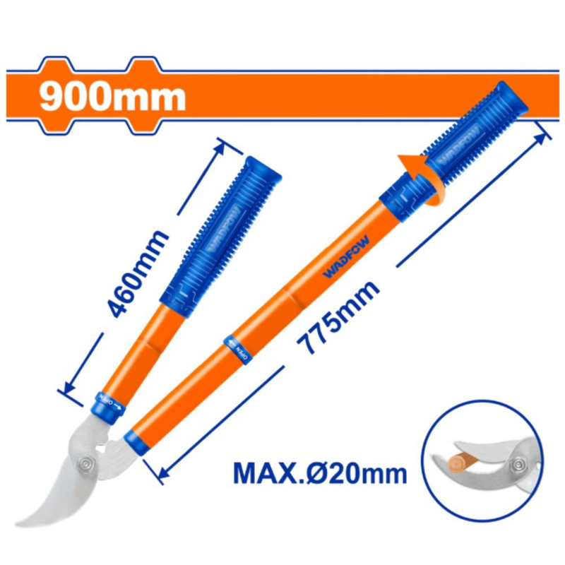 Product image: Wadfow τηλεσκοπικό ψαλίδι κλαδιού με ανθρακούχο χάλυβα και ρυθμιζόμενο μήκος 580-900mm wpr1e79, , medium-null