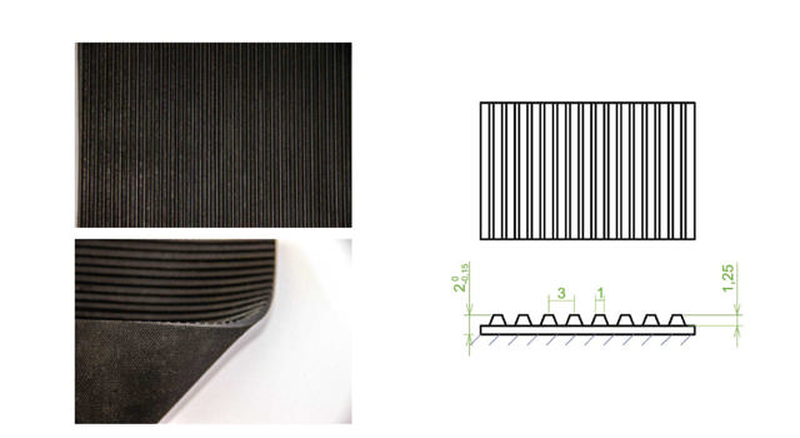 Rubber matting ribbed width 1.25m thickness 3mm price per meter, , medium-null