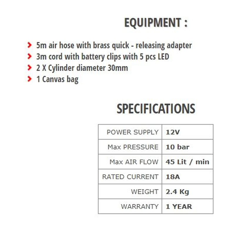 Product image: Total ttac2506 κομπρεσέρ αέρος αυτοκινήτου βαρέος τύπου με led φωτισμό 120psi 12v dc, , medium-null