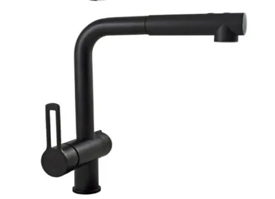 Ringo 3-way sink mixer with pull out spray black matt