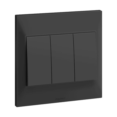 Belanko s 3 gang 2-way switch - 16ax - anthracyte