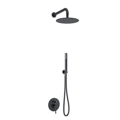 Incasso black round built-in complete shower mixer