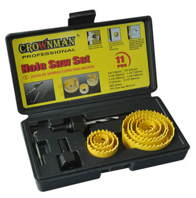 Crownman 11 τμχ σετ ποτηροτρυπανα ξυλου 19-64pcs, , medium