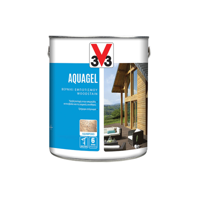 V33 βερνικι εμποτισμου 0.75l white aqua woodstain, White, medium