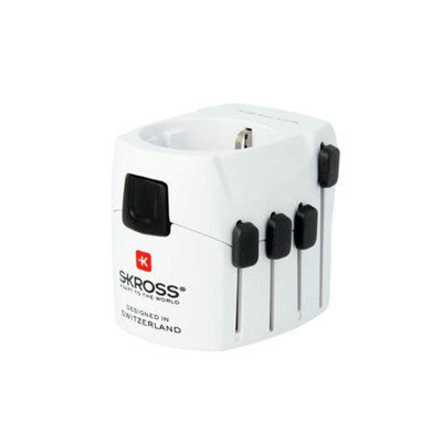 Skross pro travel adapter - white
