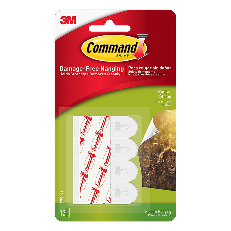 3m command sm poster strips p12-white, , medium-null