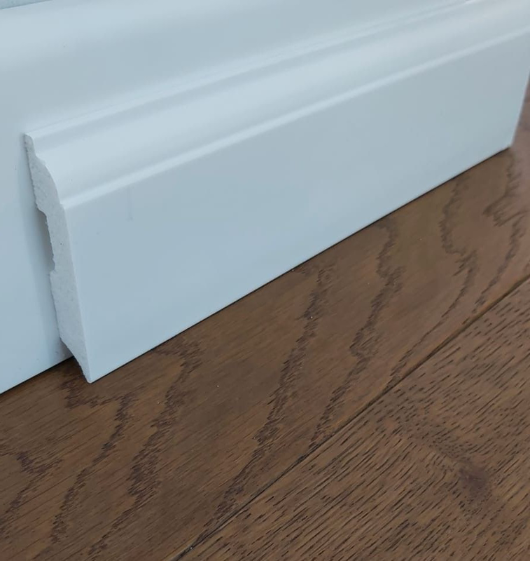 Polimer skirting 80mm round top white, , medium image number null