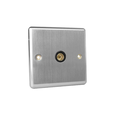 TV wall socket 1 receptions silver and black, , medium