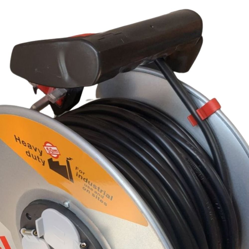 Product image: Kaokey καρούλι ρεύματος 50m μεταλλικό heavy duty καλώδιο 1.5mm για επαγγελματική χρήση, , medium-null
