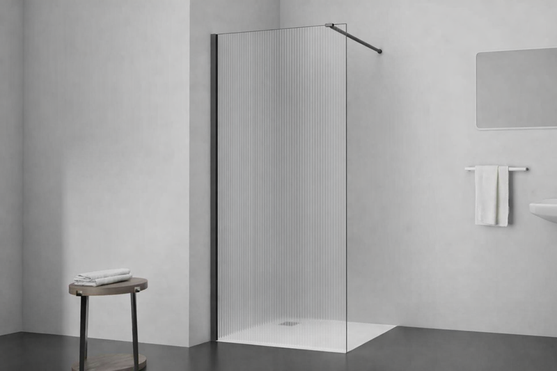 Walk-in shower cabin fluted glass-null