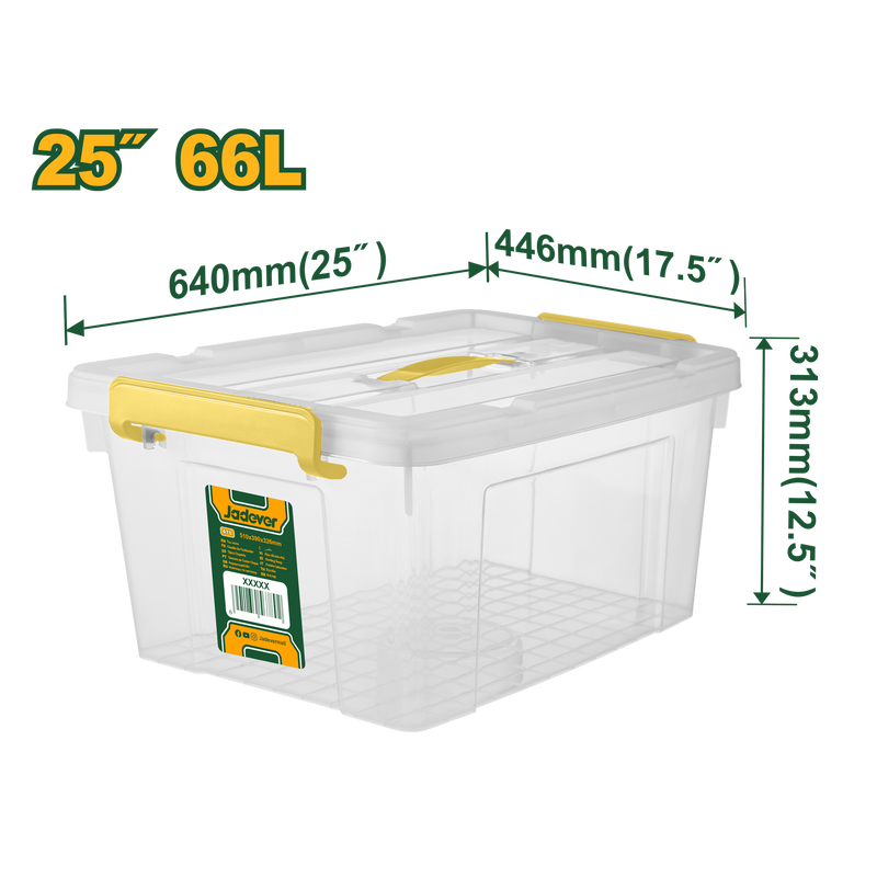 Plastic storage box 66l jadever, , medium-null