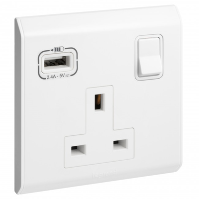Legrand 617658 belanko s 13a 1gang  socket + USB, , medium