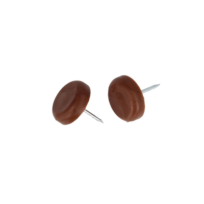 Protector with nail for furniture feet plastic 75 brown 16mm 4pcs