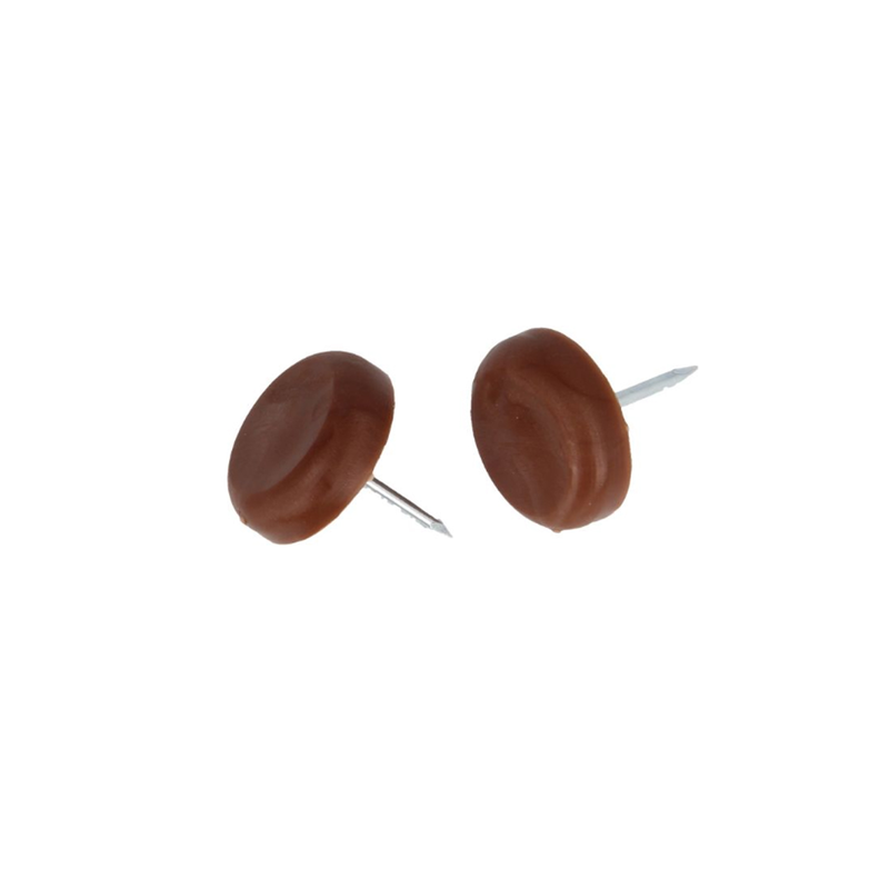 Protector with nail for furniture feet plastic 75 brown 16mm 4pcs image number null