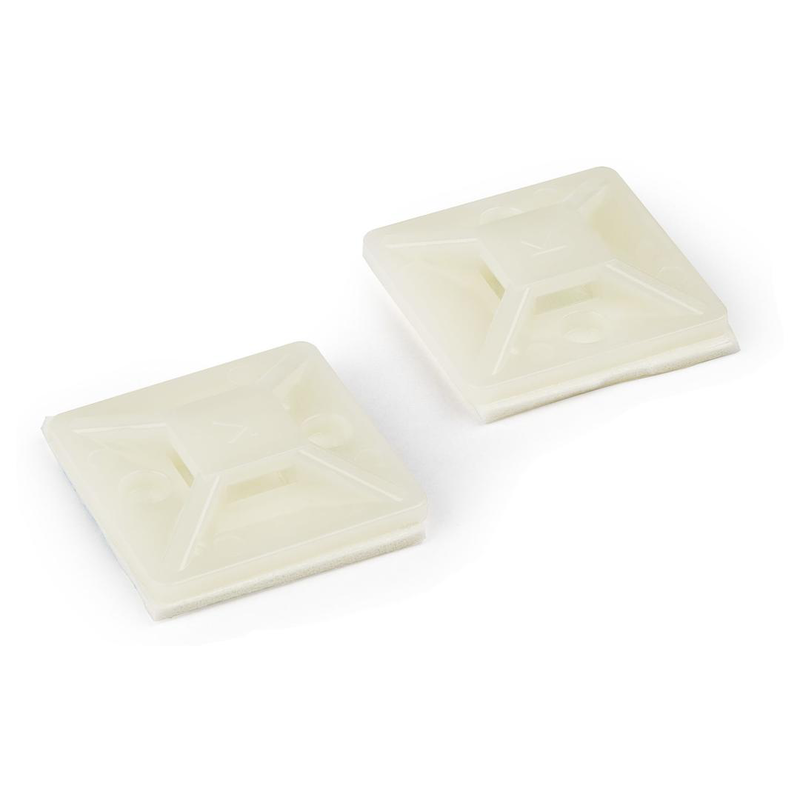 Startech.com 100 pack cable tie mounts with adhesive tape for 0.18 in / (4.6 mm) wide ties, nylon/plastic zip tie mounts, electrical/network cable wrap mounts / 94v-2 fire & ul rated taa, , medium-null