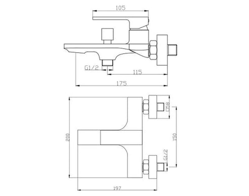 Vega black bath mixer-null