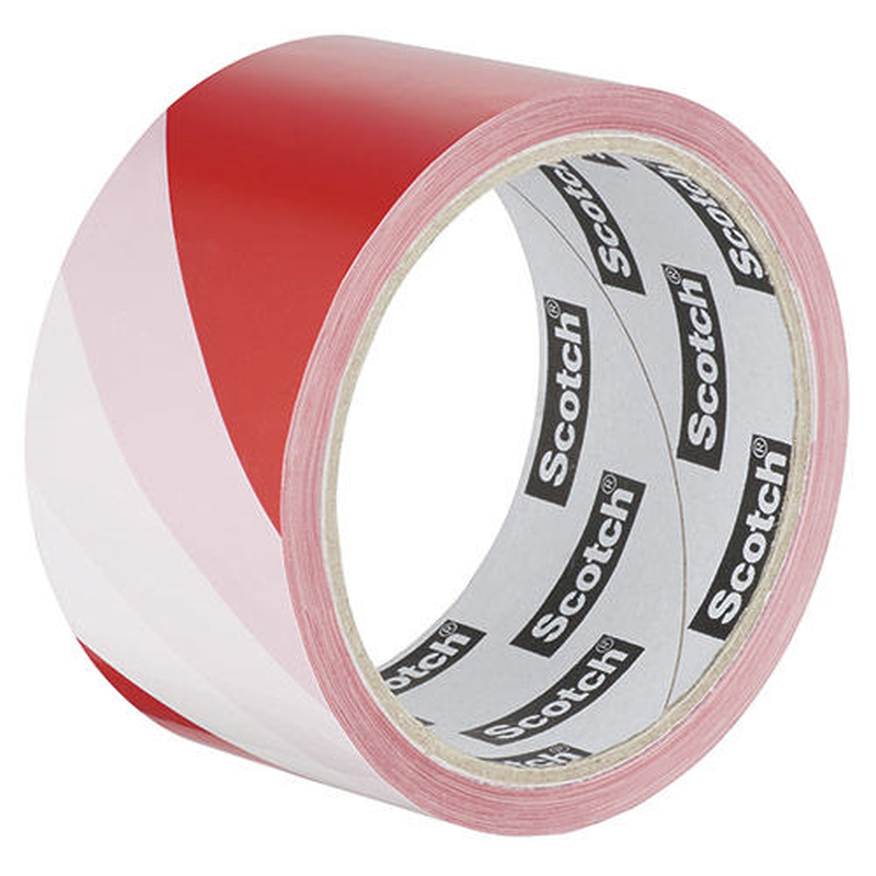 3m scotch hazard tape 50mm x 33m red/ white-null