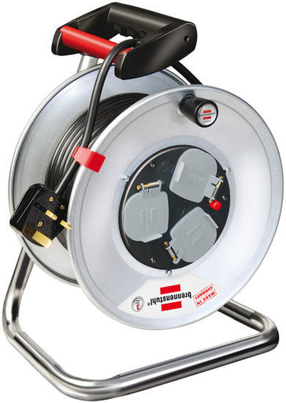 Brennenstuhl 1198113 garant 3way socket cable reel 20m s3 steel-null