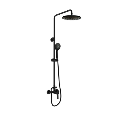 Go!2 black matte extentable wall shower set mixer, , medium