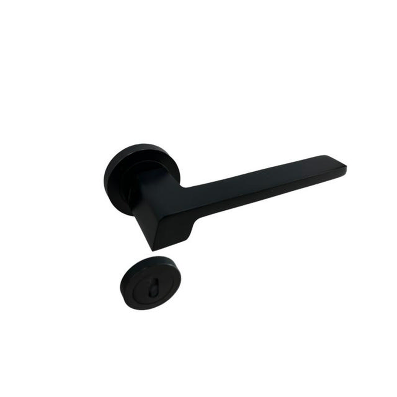 Set door handles z01 a397 round base black matt, , medium-null