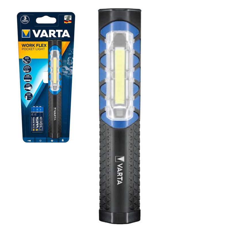 Varta work flex pocket light with 3 aaa batteries-null