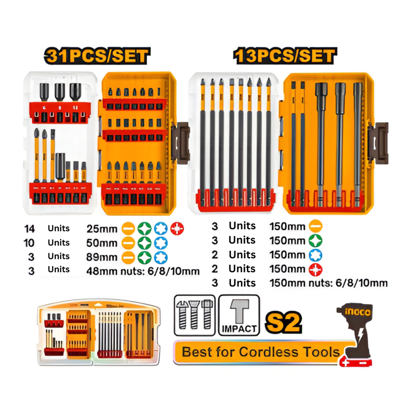 Ingco &sigma;&epsilon;&tau; 44&tau;&mu;&chi; &mu;ύ&tau;&epsilon;&sigmaf; &kappa;&alpha;&tau;&sigma;&alpha;&beta;&iota;&delta;&iota;&omicron;ύ & &mu;&alpha;&gamma;&nu;&eta;&tau;&iota;&kappa;ά &kappa;&alpha;&rho;&upsilon;&delta;ά&kappa;&iota;&alpha; impact 25/50/89/150mm, &mu;&epsilon; bit holder, &iota;&delta;&alpha;&nu;&iota;&kappa;ό &gamma;&iota;&alpha; &kappa;&rho;&omicron;&upsilon;&sigma;&tau;&iota;&kappa;ά &kappa;&alpha;&tau;&sigma;&alpha;&beta;ί&delta;&iota;&alpha; akdl24408, , medium-null