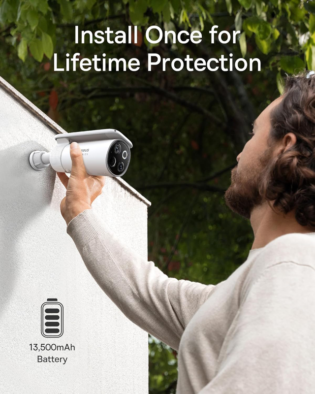 Baseus security s1 pro outdoor self rotating solar 3k 2-cam kit white, , medium-null