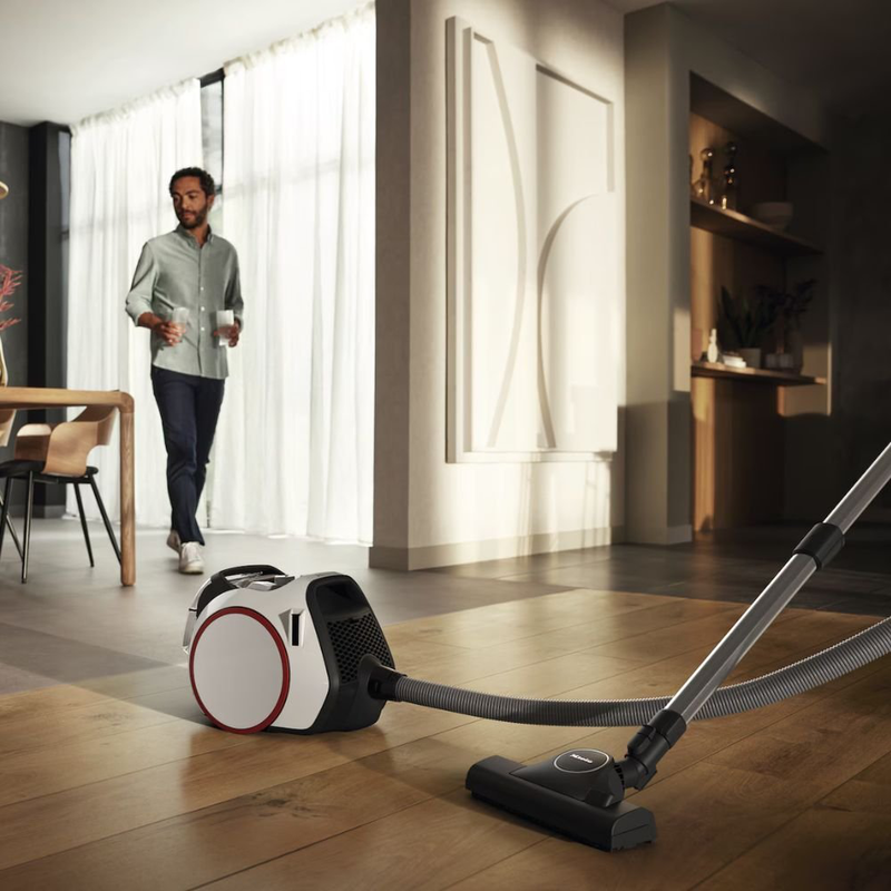 Miele boost cx1 powerline ηλεκτρική σκούπα 980w χωρίς σακούλα με χωρητικότητα κάδου 1l, vortex technology & trackdrive white lotus, , medium-null