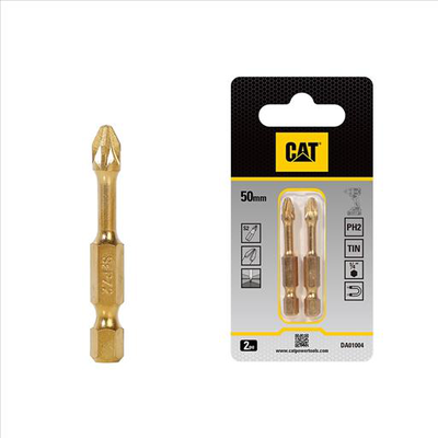 Cat da01004 50mm torsion impact screwdriver bits ph2 pack x 2, , medium