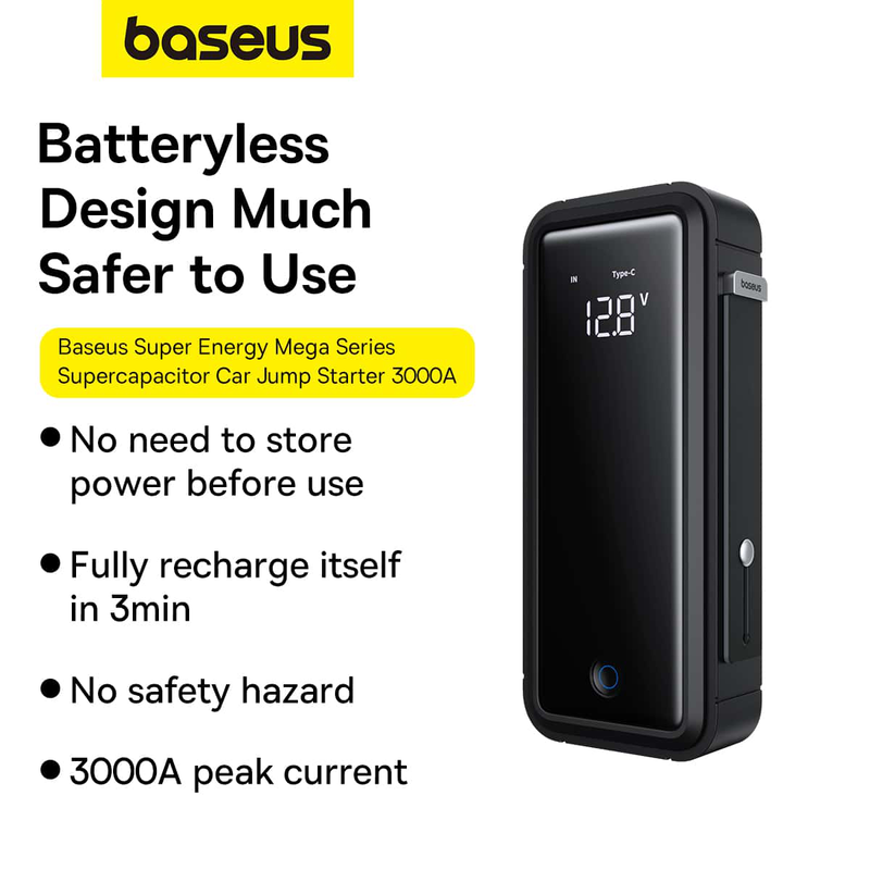 Baseus car jump start booster 3000a supercapacitor, , medium-null