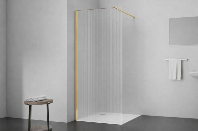 Walk-in shower cabin fluted glass-null