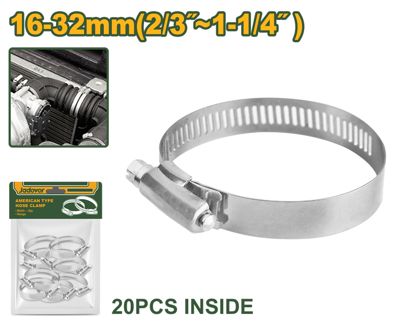 American type hose clamp 16-32mm jadever, , medium-null