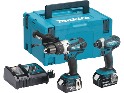 Makita DLX2145TJ 18v twin pack dhp458z & dtd152z 2 x 5.0ah li-ion batteries, charger & makpac case