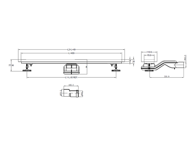 Shower drain double face-null