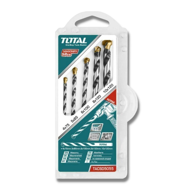 Product image: Total σετ 5 διαμαντοτρύπανα με κυλινδρικό στέλεχος για δομικά υλικά, γυαλί και πλακίδια, , medium-null