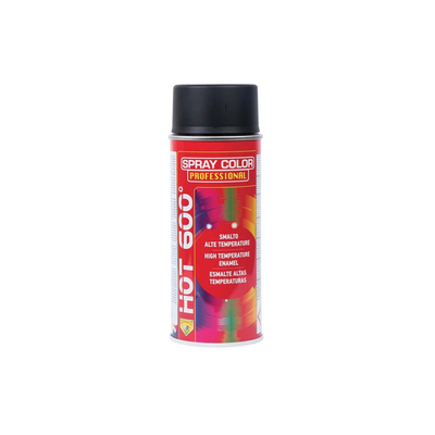 Eco service hot 600°c enamel spray resistant 600°c 400ml black gloss, Black Γυαλιστο, medium
