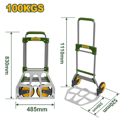 Foldable hand truck 100kg 175mm jadever, , medium